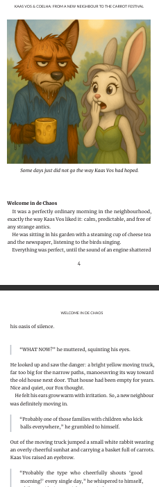 Kaas Vos & Coelha 1 - From a New Neighbour to the Carrot Festival